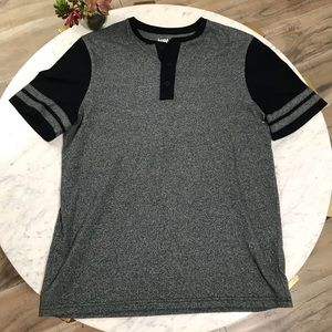 3/$25 Hawk Mens Cotton Grey Black Casual Shirt Top